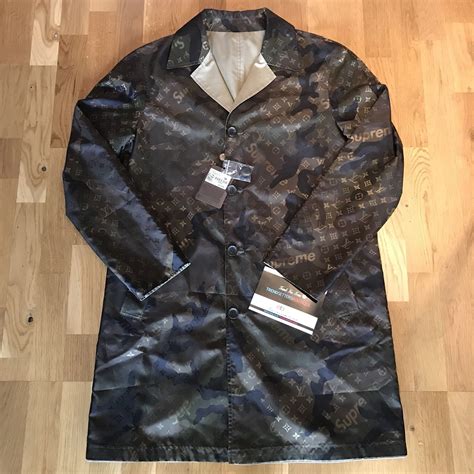 women supreme x lv trench coat|Supreme x Louis Vuitton Reversible Trench Coat Camo .